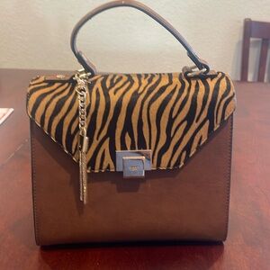 Dune London brown w/zebra stripped handbag NWOT